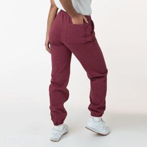 LA Apparel Heavy Fleece Sweatpants sz S Burgundy
